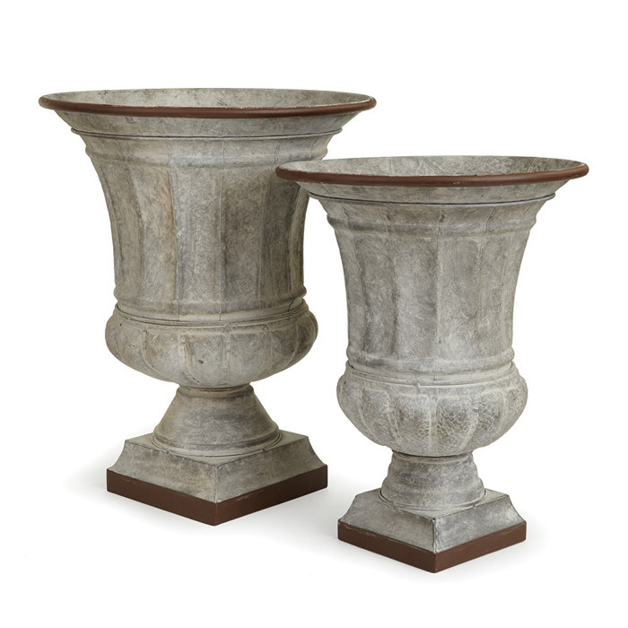 Ophelia & Co. Tollefson Classic 2Piece Galvanized Urn Planter Set